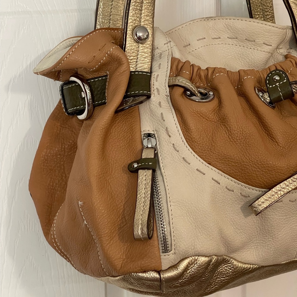 B Makowsky Lisbon Women's Handbag Purse Multicolor Leather Satchel Tote - Picture 4 of 16